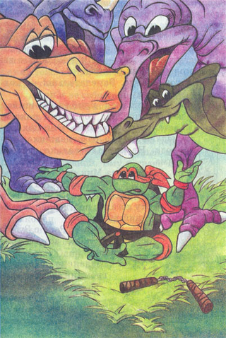 Illustration for article titled Predator teams up with the Ninja Turtles in deranged Russian children's books